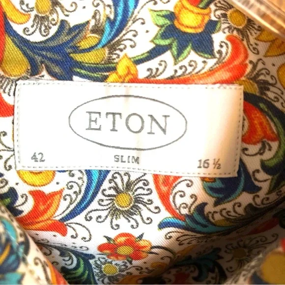 ETON Floral Slim Fit Button Down Shirt - Picture 8 of 8